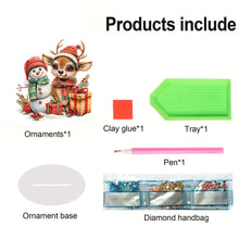 Load image into Gallery viewer, Acrylic Special Shape Christmas Elk and Snowman Diamond Painting Desktop Decors