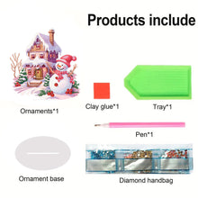 Load image into Gallery viewer, Acrylic Special Shape Christmas Snowman & House Diamond Painting Desktop Decors