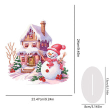 Load image into Gallery viewer, Acrylic Special Shape Christmas Snowman & House Diamond Painting Desktop Decors