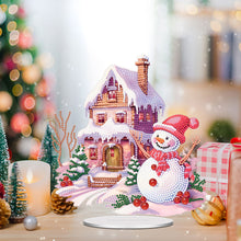 Load image into Gallery viewer, Acrylic Special Shape Christmas Snowman & House Diamond Painting Desktop Decors