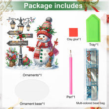 Load image into Gallery viewer, Acrylic Special Shape Snowman Road Sign Diamond Painting Desktop Decors