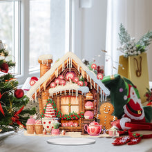 Load image into Gallery viewer, Acrylic Special Shape Xmas Gingerbread Man Diamond Painting Desktop Decors