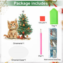 Load image into Gallery viewer, Acrylic Special Shape Christmas Tree Orange Cat Diamond Painting Desktop Decors