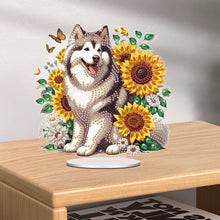 Load image into Gallery viewer, Acrylic Special Shape Sunflower Dog Diamond Painting Desktop Decorations