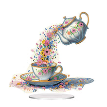 Load image into Gallery viewer, Acrylic Special Shape Teacup Flower Diamond Painting Desktop Decorations