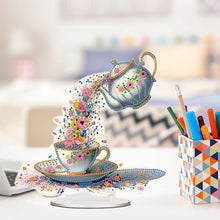 Load image into Gallery viewer, Acrylic Special Shape Teacup Flower Diamond Painting Desktop Decorations