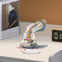 Load image into Gallery viewer, Acrylic Special Shape Teacup Flower Diamond Painting Desktop Decorations
