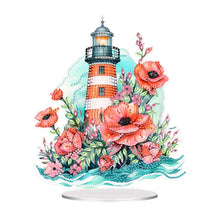 Load image into Gallery viewer, Acrylic Special Shape Poppy Lighthouse Diamond Painting Desktop Decorations