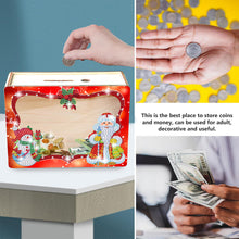 Load image into Gallery viewer, Wooden Christmas Santa & Snowman Diamond Painting Money Saving Box for Beginners