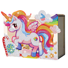 Load image into Gallery viewer, Wooden Christmas Santa & Snowman Diamond Painting Money Saving Box for Beginners