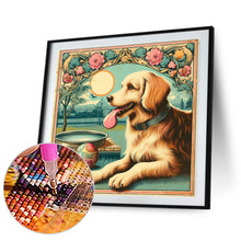 Load image into Gallery viewer, Diamond Painting - Full Round - Golden retriever in the courtyard (30*30CM)