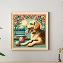 Load image into Gallery viewer, Diamond Painting - Full Round - Golden retriever in the courtyard (30*30CM)