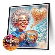 Load image into Gallery viewer, Diamond Painting - Partial Special Shaped - Cute old lady (30*30CM)