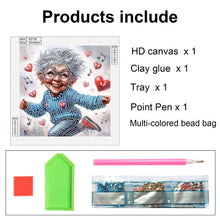 Load image into Gallery viewer, Diamond Painting - Partial Special Shaped - Cute old lady (30*30CM)