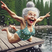 Load image into Gallery viewer, Diamond Painting - Partial Special Shaped - Cute old lady (30*30CM)