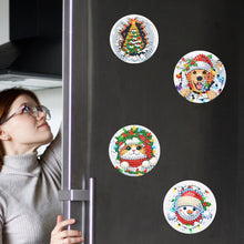 Load image into Gallery viewer, 6Pcs Acrylic Merry Christmas Diamond Painting Refrigerator Magnet for Home decor