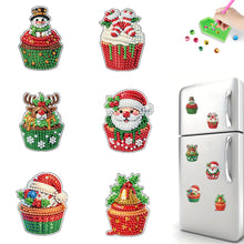 Load image into Gallery viewer, 6Pcs Acrylic Christmas Cakes Diamond Painting Refrigerator Magnet for Home decor