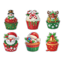 Load image into Gallery viewer, 6Pcs Acrylic Christmas Cakes Diamond Painting Refrigerator Magnet for Home decor