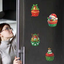 Load image into Gallery viewer, 6Pcs Acrylic Christmas Cakes Diamond Painting Refrigerator Magnet for Home decor