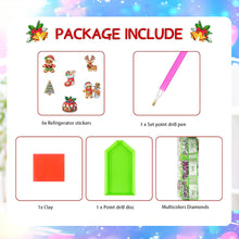 Load image into Gallery viewer, 6Pcs Acrylic Merry Christmas Diamond Painting Refrigerator Magnet for Home decor