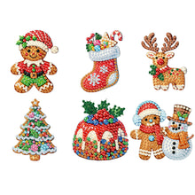 Load image into Gallery viewer, 6Pcs Acrylic Merry Christmas Diamond Painting Refrigerator Magnet for Home decor
