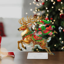Load image into Gallery viewer, Acrylic Christmas Santa & Elk Special Shape Diamond Painting Desktop Ornaments