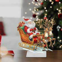 Load image into Gallery viewer, Acrylic Christmas Santa & Elk Special Shape Diamond Painting Desktop Ornaments