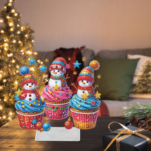 Load image into Gallery viewer, Acrylic Xmas Snowman & Cake Special Shape Diamond Painting Desktop Ornaments