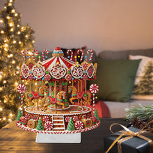 Load image into Gallery viewer, Acrylic Xmas Merry-go-round Special Shape Diamond Painting Desktop Ornaments