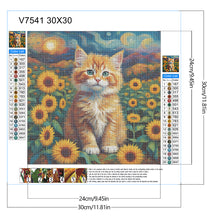 Load image into Gallery viewer, Diamond Painting - Full Round - Sunflower Orange Cat (30*30CM)