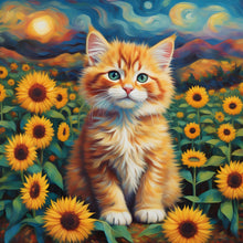 Load image into Gallery viewer, Diamond Painting - Full Round - Sunflower Orange Cat (30*30CM)