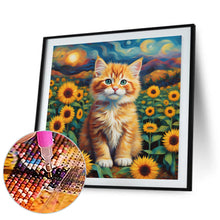 Load image into Gallery viewer, Diamond Painting - Full Round - Sunflower Orange Cat (30*30CM)