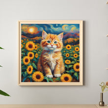 Load image into Gallery viewer, Diamond Painting - Full Round - Sunflower Orange Cat (30*30CM)