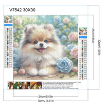 Load image into Gallery viewer, Diamond Painting - Full Round - Rose Garden Pomeranian (30*30CM)