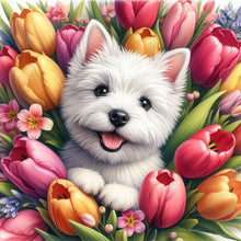 Load image into Gallery viewer, Diamond Painting - Full Round - Tulip West Highland White Terrier (30*30CM)