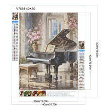 Load image into Gallery viewer, Diamond Painting - Full Round - Pink Flower Piano Hall (40*50CM)