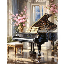 Load image into Gallery viewer, Diamond Painting - Full Round - Pink Flower Piano Hall (40*50CM)
