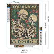 Load image into Gallery viewer, Diamond Painting - Full Round - Two skull tarot cards (30*40CM)