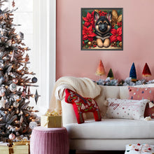 Load image into Gallery viewer, AB Diamond Painting - Full Square - Christmas poinsettia dog (40*40CM)