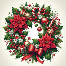 Load image into Gallery viewer, Diamond Painting - Full Square - Christmas wreath (30*30 CM)