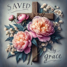 Load image into Gallery viewer, AB Diamond Painting - Full Square - Cross flowers (40*40CM)