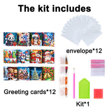 Load image into Gallery viewer, 12pcs Christmas Diamond Painting Greeting Cards Diamond Art Christmas Cards (A)