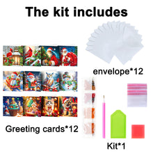 Load image into Gallery viewer, 12pcs Christmas Diamond Painting Greeting Cards Diamond Art Christmas Cards (D)
