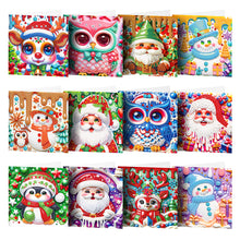 Load image into Gallery viewer, 12pcs Christmas Diamond Painting Greeting Cards Diamond Art Christmas Cards (E)