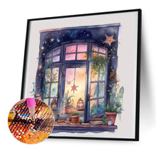 Load image into Gallery viewer, Diamond Painting - Full Round - Cartoon witch windowsill (30*30CM)