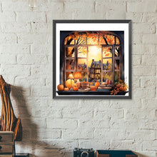 Load image into Gallery viewer, Diamond Painting - Full Round - Autumn window scenery (40*40CM)