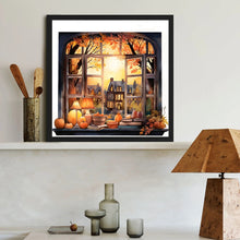 Load image into Gallery viewer, Diamond Painting - Full Round - Autumn window scenery (40*40CM)