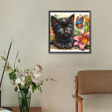 Load image into Gallery viewer, Diamond Painting - Full Round - Butterfly cat (30*30CM)