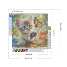 Load image into Gallery viewer, Diamond Painting - Full Round - Butterfly cat (30*30CM)