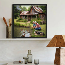 Load image into Gallery viewer, Diamond Painting - Full Round - Old couple in the village (40*40CM)